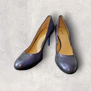 Michael Kors Pumps Blue Leather Glitter High Heels Women's Size 10 M